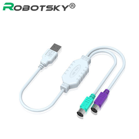 High Top Quality USB To Dual PS/2 Converter Cable For Keyboard Mouse Switch Connector Male To Female Conversion Switcher Adapter