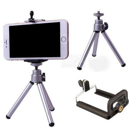 Tripod + Clip Stand Bracket Holder Mount Adapter For Gopro Camera Digital Camera Self-Timer Smartphones For iphone Samsung